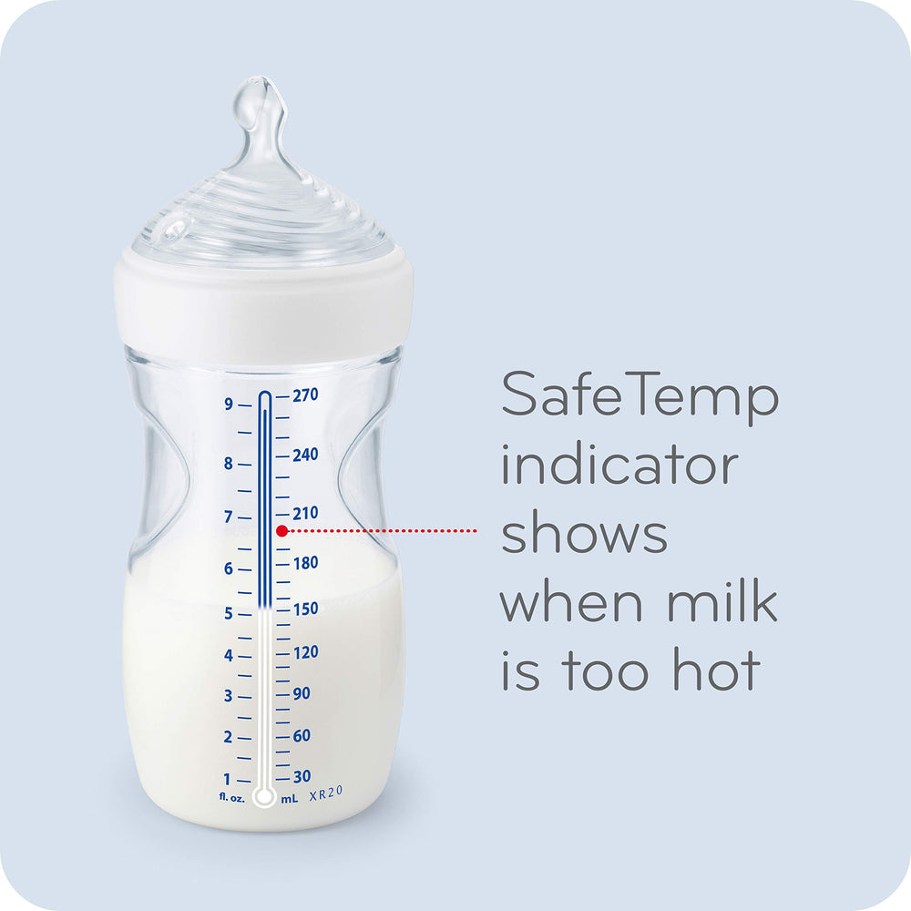 5 oz slow-flow nipple with 3 holes for gentle starts.