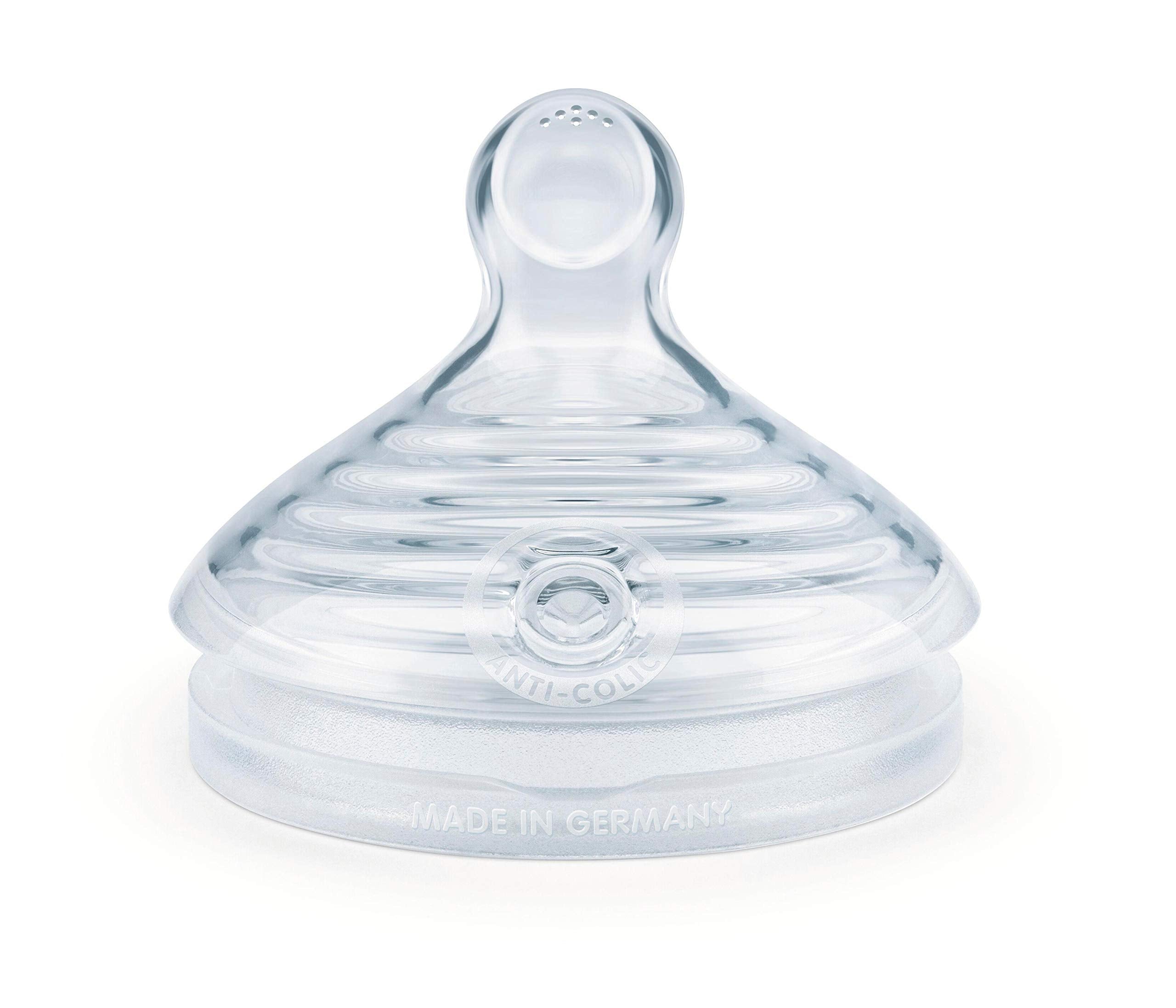 NUK Simply Natural bottle measurement marks help track intake easily.