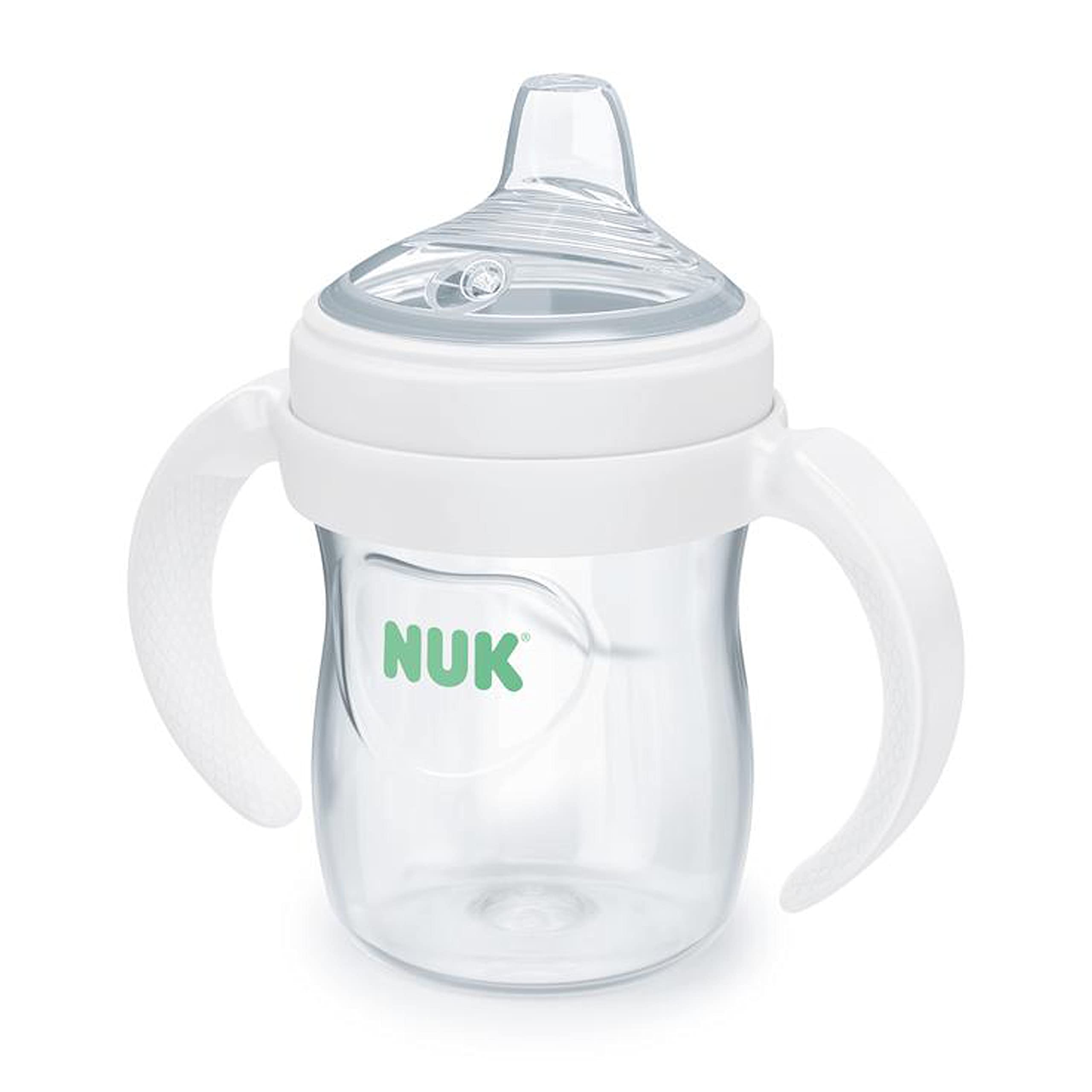 NUK Simply Natural Learner Cup soft-spout close-up for familiar transition