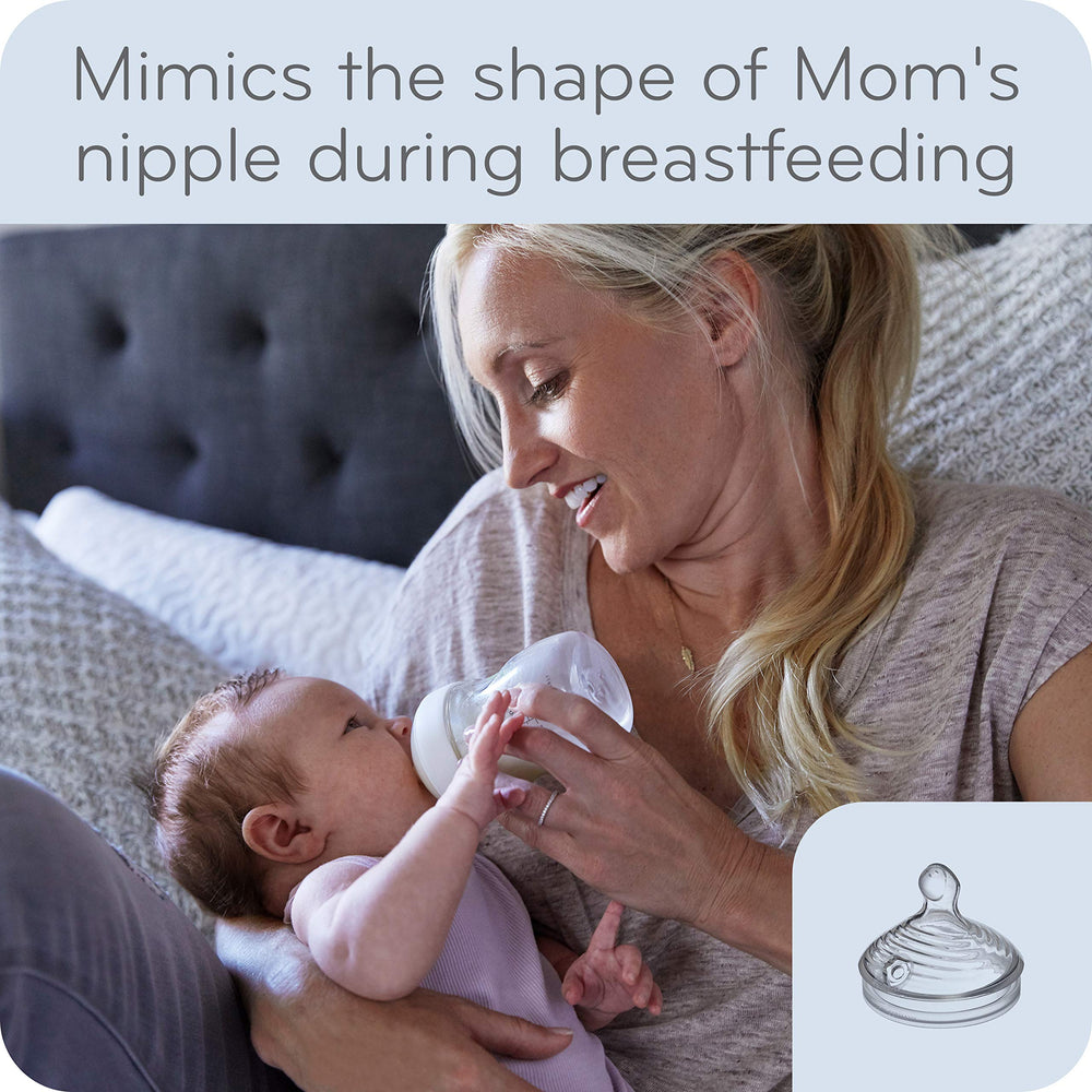 Nipple holes with 3, 6, and 9 configurations for adjustable flow.