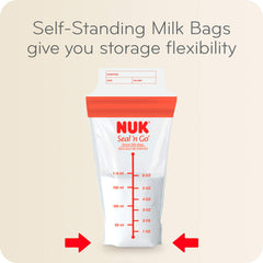 NUK Simply Natural Seal n' Go bag with double zipper for leak-proof performance.