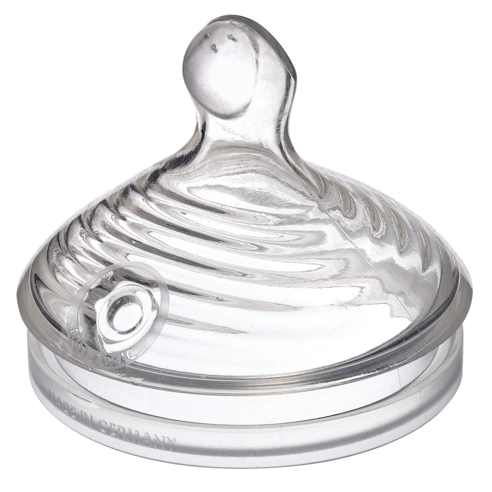 NUK Simply Natural slow-flow nipple with three holes for gentle feeds.