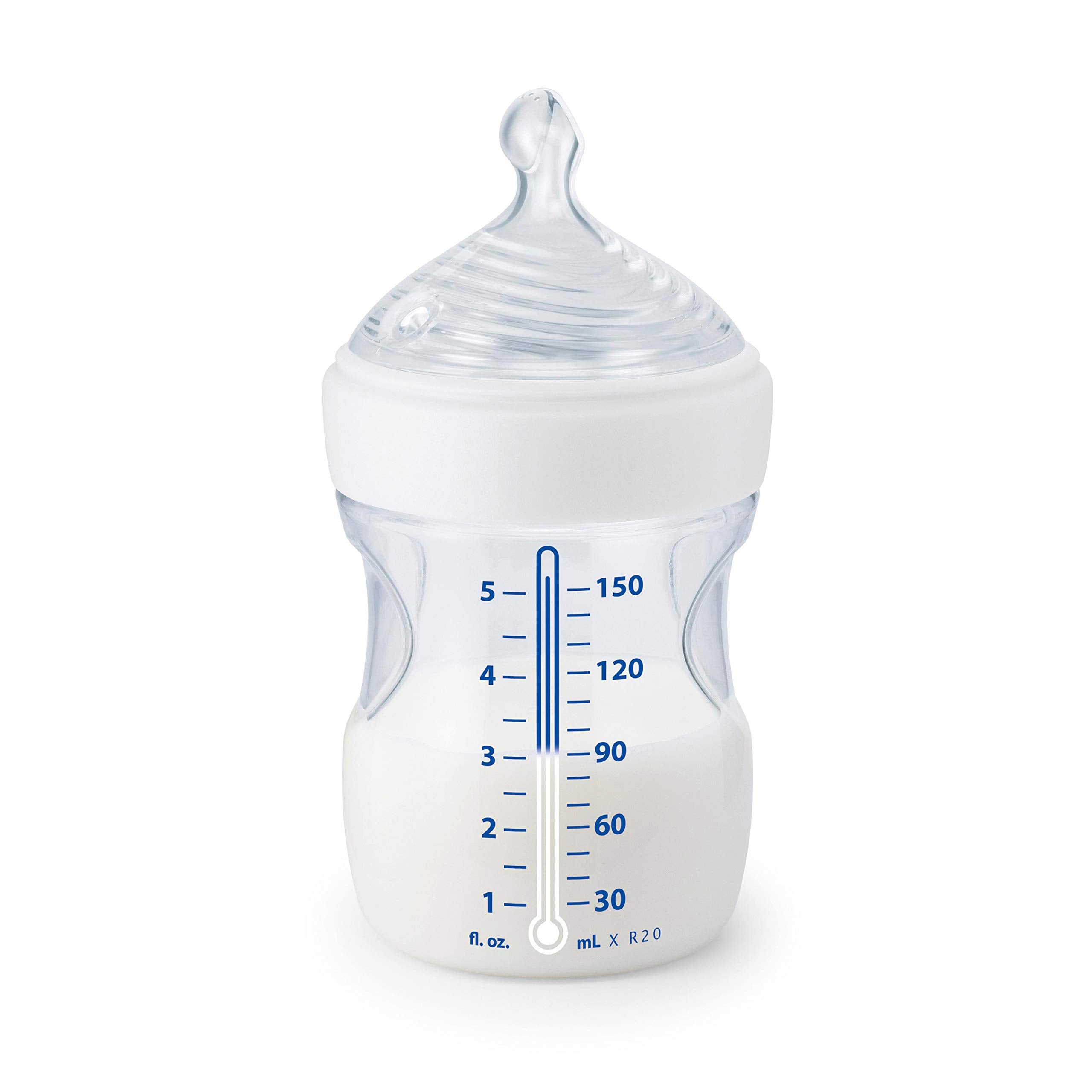 Soft nipple mimics mom's breast to support natural latch.