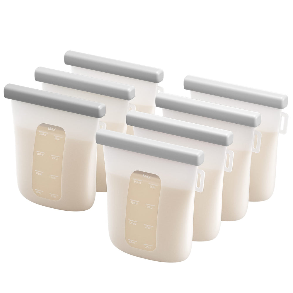 Nuliie 7pc silicone breastmilk bags for organized storage