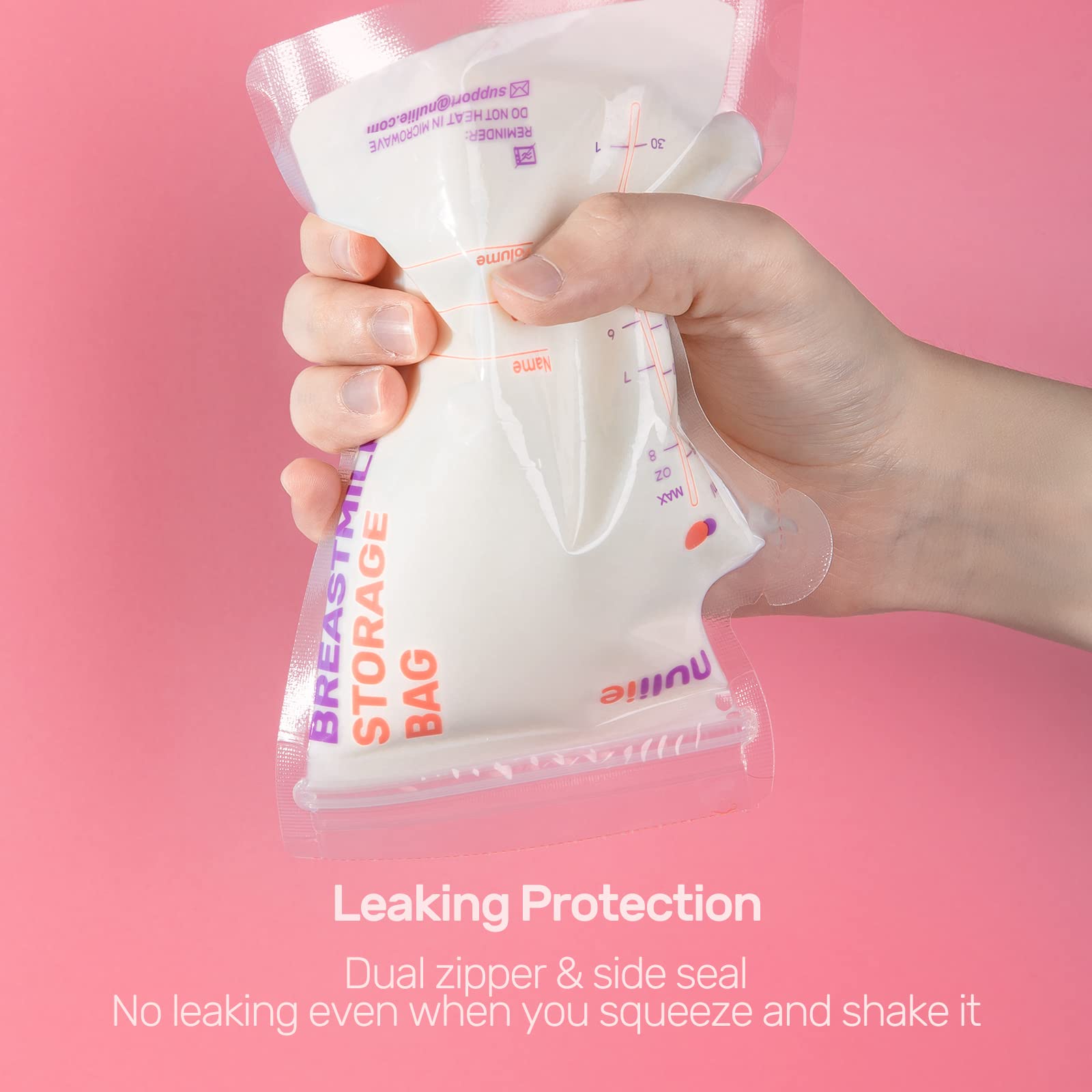 Nuliie leak-proof bags stay flat, easy to stack