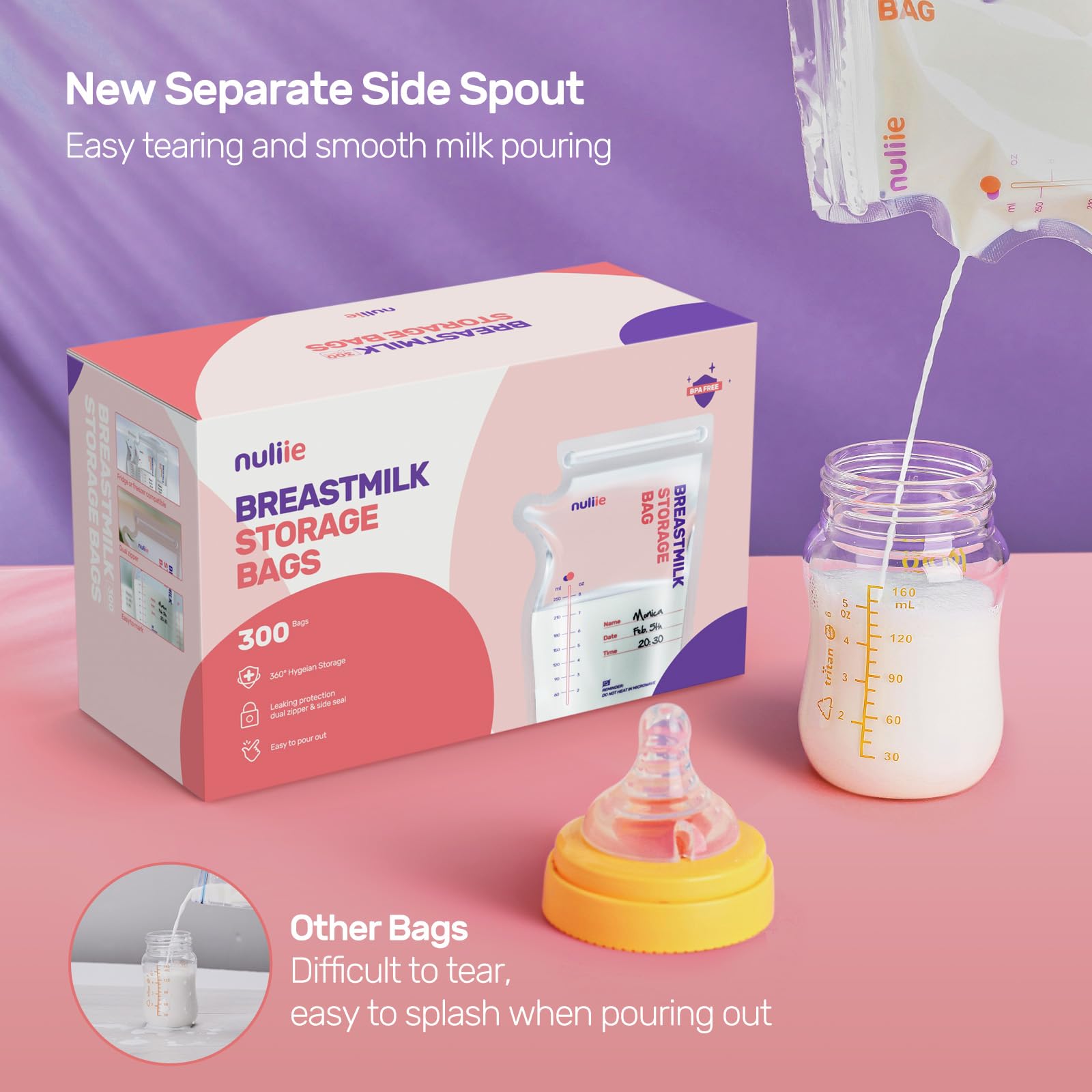 Nuliie bags featuring a double-zipper seal for freshness and leak protection
