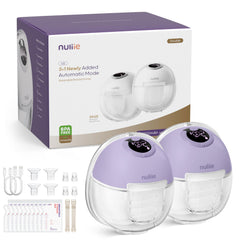 Nuliie S32 wearable pump worn for hands-free pumping.