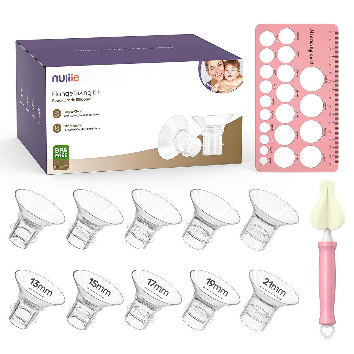 Nuliie silicone flange insert for 24mm shield fit improves comfort during pumping