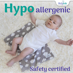 NULYKIDS burp cloth size 11x17 inches offers ample coverage during messes.