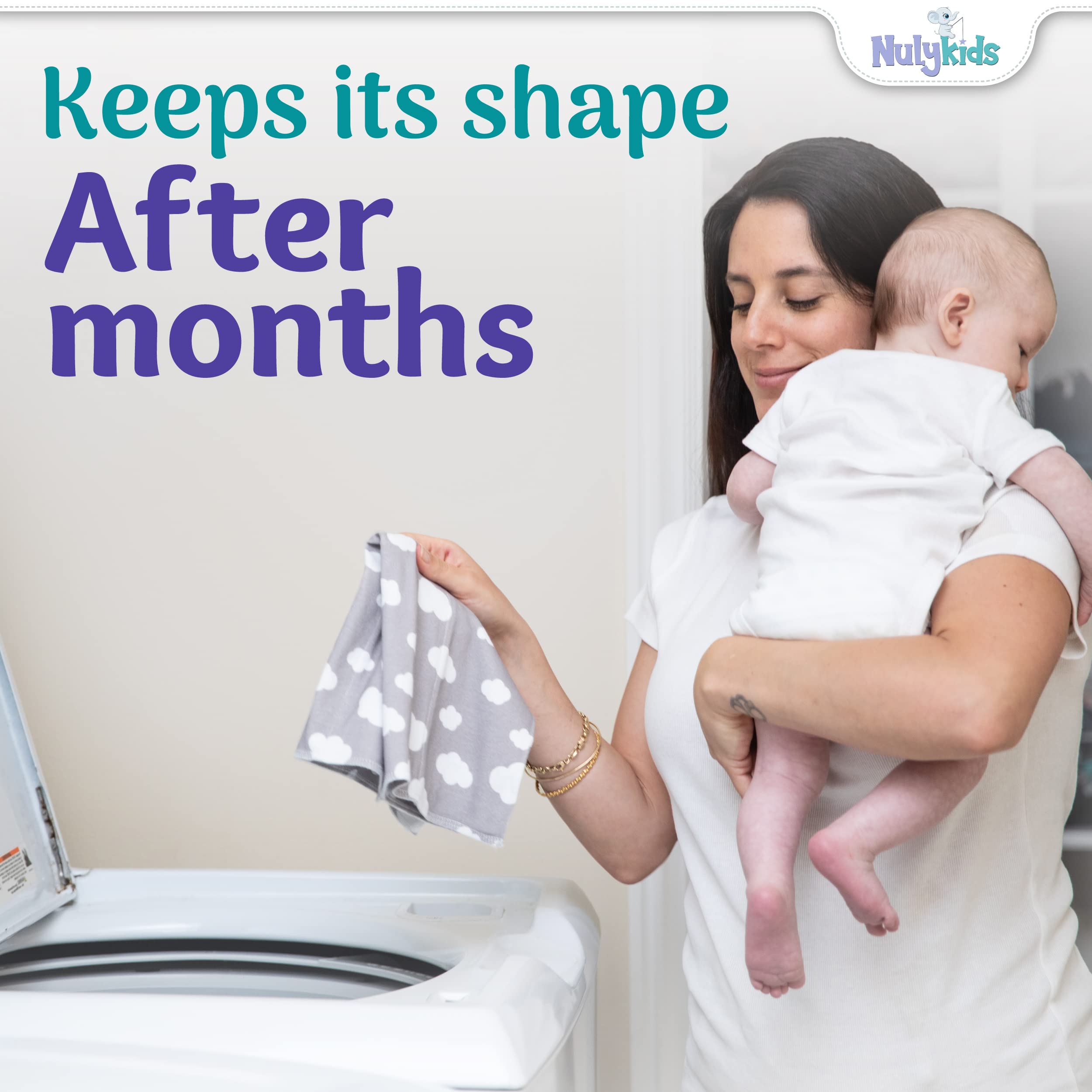 NULYKIDS unisex burp cloth design keeps outfits coordinated and mess-friendly.