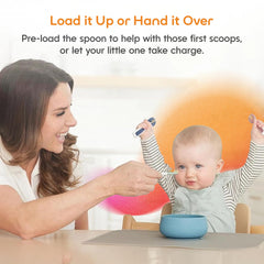 NumNum flat-design pre-spoon for BLW supports confident self-feeding.