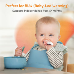 NumNum GOOtensils pre-spoon teether in use soothing gums