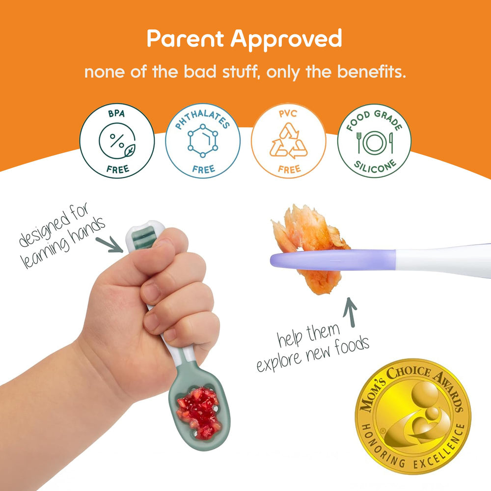 NumNum GOOtensils travel-friendly design fits meals at home or on the go