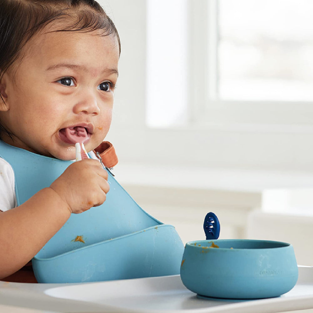 NumNum soft silicone baby spoons are easy on tender gums.