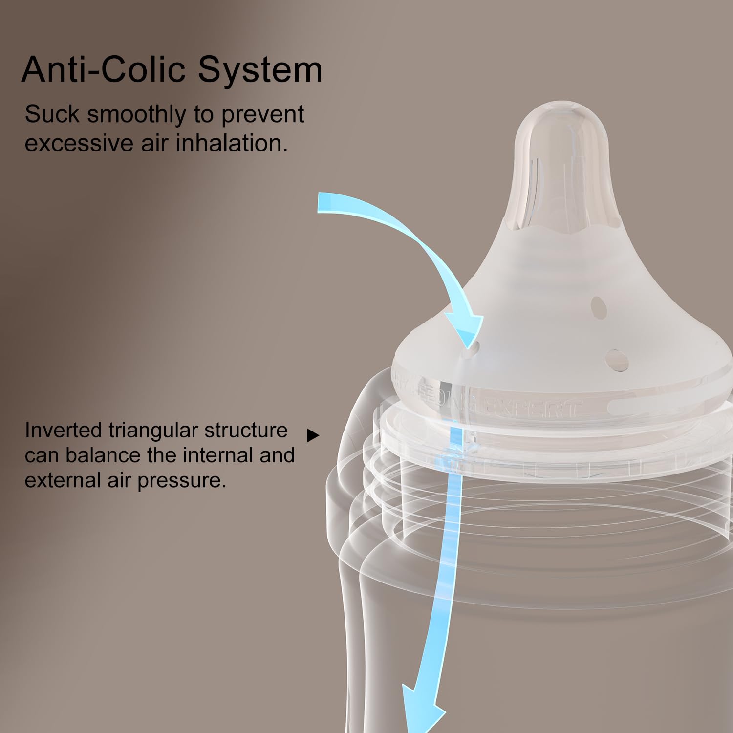NUMVIM soft breast-mimic nipple helps ease bottle-switching during feeding sessions.