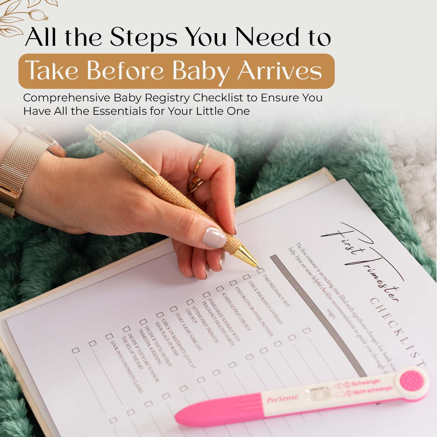 Weekly bump photo slots in Nuna Paper Co. journal to build a visual diary