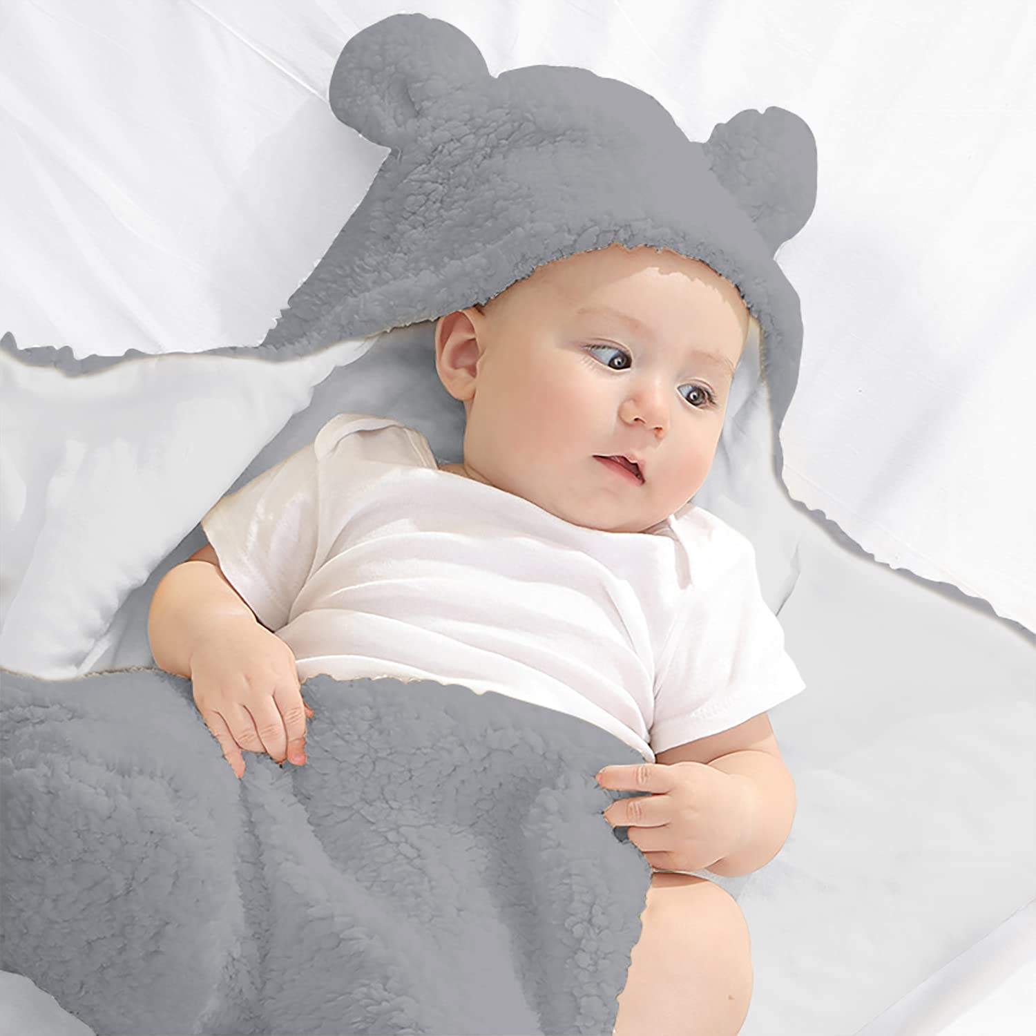 Nunibum newborn sleep wrap grey ideal for cozy naps.
