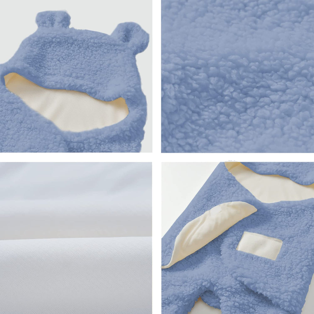 Nunibum gift-ready blue swaddle ideal for registries and gifts.