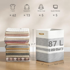 Nunsino woven cotton storage basket highlighting natural material and breathable design.