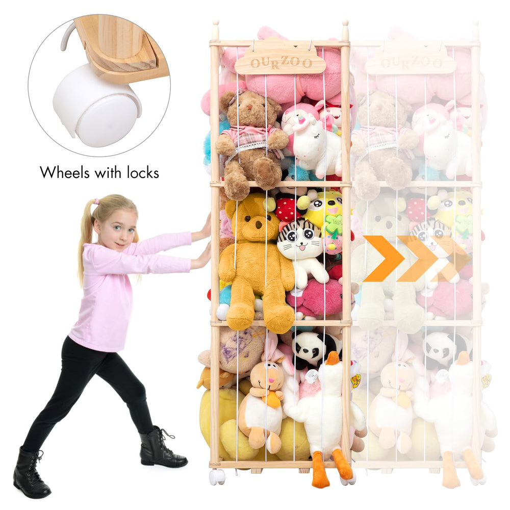 Nuoex open top storage shows clear mesh panels for quick toy access.