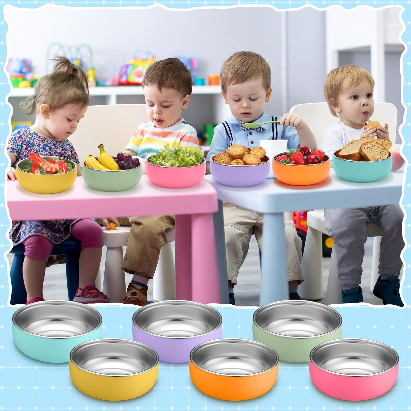 Nuogo baby bowls with removable silicone shell for safe handling and spill prevention.