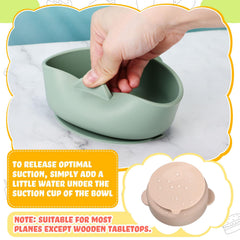 Nuogo bowls with strong suction base stay in place during feeding