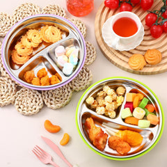 Nuogo baby suction plate green assembled promotes independent eating on the table.