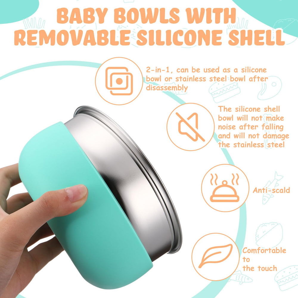 Nuogo silicone shell adds safety and reduces dropped-noise during meals.
