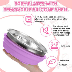 Nuogo suction bottom provides a stable grip on the table during meals.
