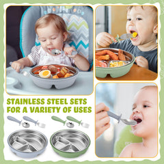 Nuogo suction cup base keeps plates stable during self-feeding.