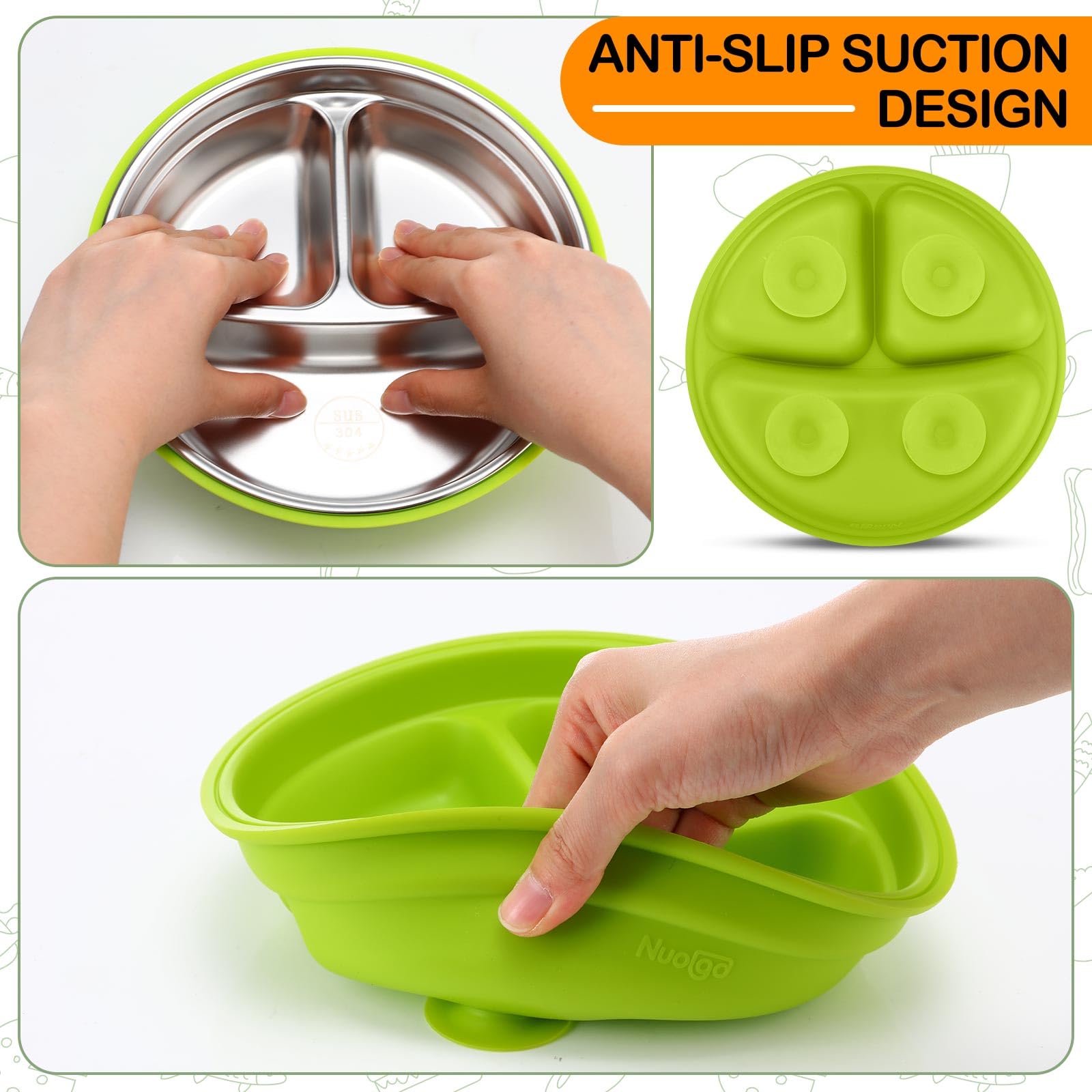 Nuogo two-piece set helps picky eaters with organized, durable tableware.