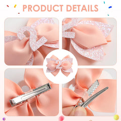 Nuolich handmade peach bow for baby hair adds charming detail to any birthday outfit.