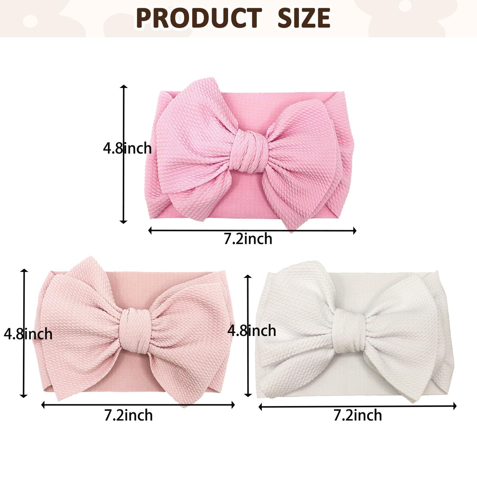NUOSYI toddler headband with lavender bow for soft color addition.