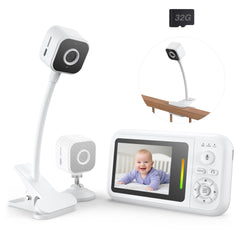 NUOTUN baby monitor clip-crib demonstrates secure crib mounting.