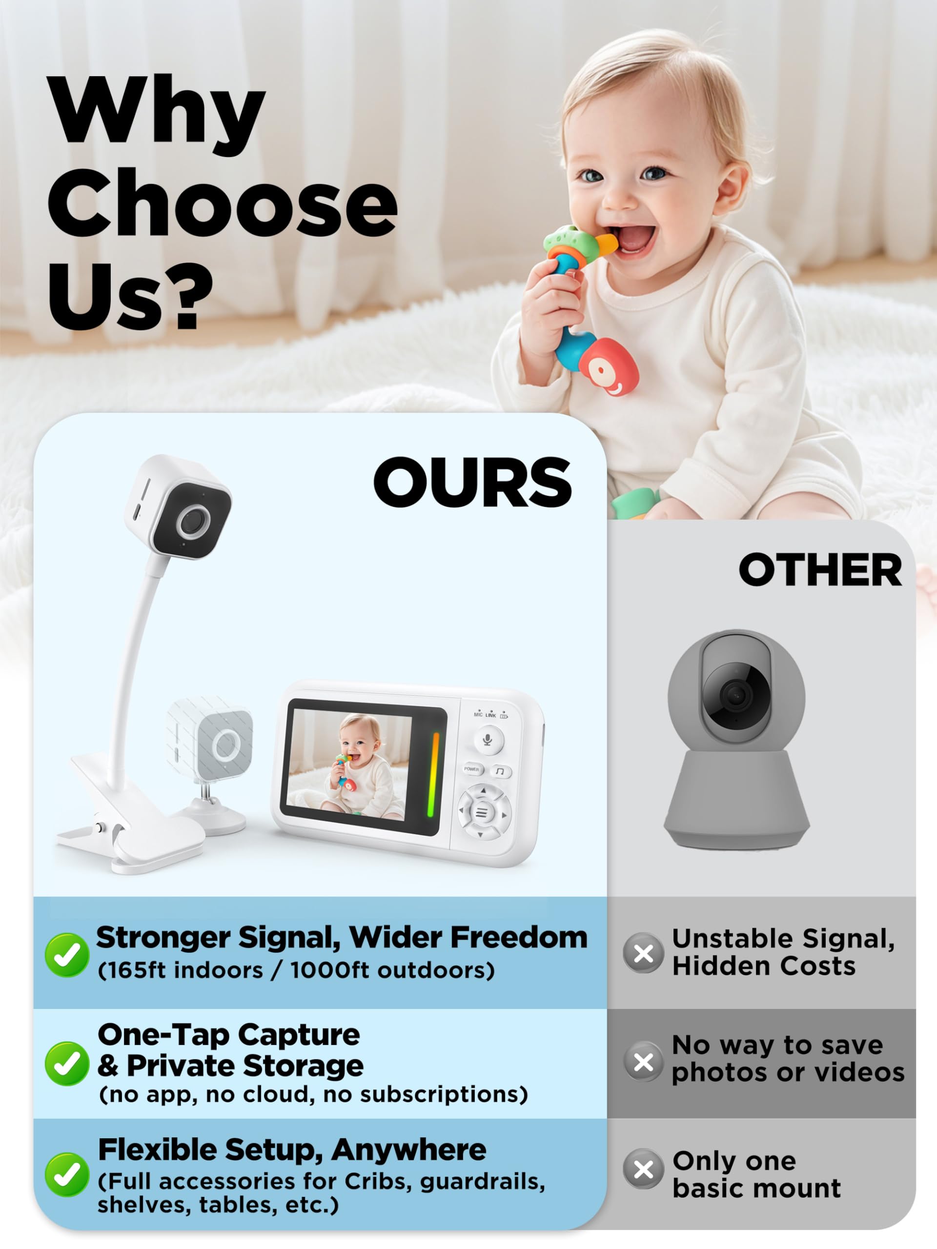 NUOTUN two-way-audio lets you soothe from another room.
