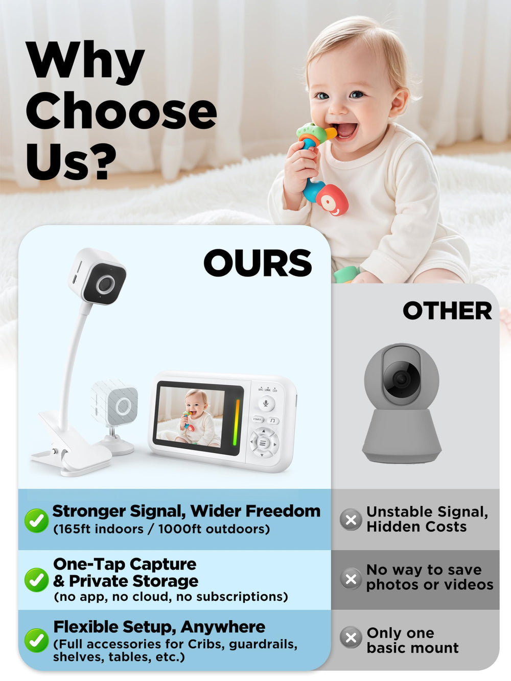 NUOTUN two-way-audio lets you soothe from another room.