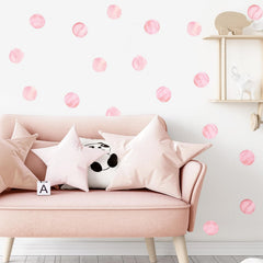 NUOYOAH pink watercolor dots create gentle accents for bedrooms with easy removal.