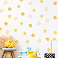NUOYOAH watercolor polka dots yellow collection brighten nursery walls with removable, damage-free decor.