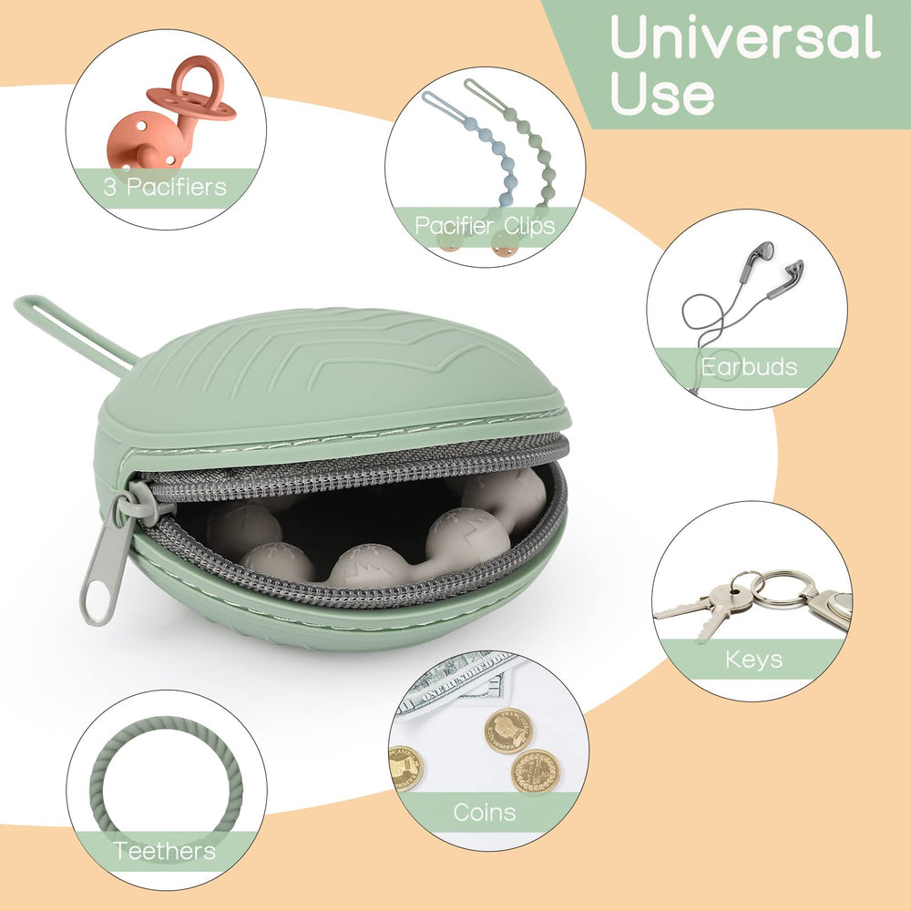 Nupoopy travel pacifier case in New Clay color for easy outings.