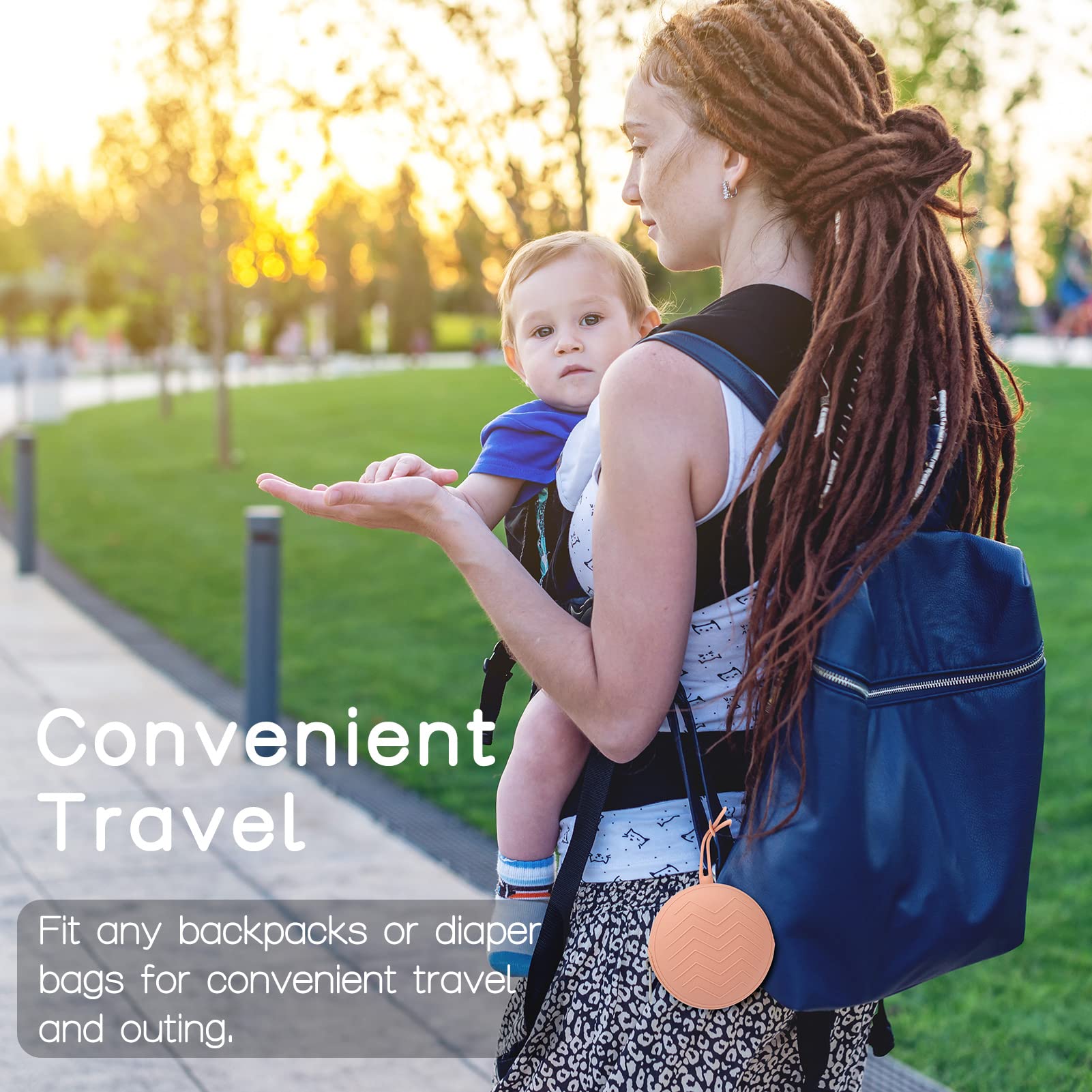 Nupoopy two neutral-tone cases fit most pacifiers and small items like teething toys.