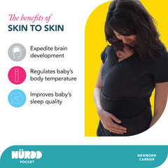 NüRoo Brownmed pocket skin-to-skin carrier shirt close-up shows soft fabric