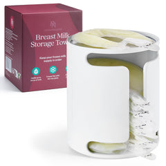 Nurse & Nourish breastmilk freezer tower with flat tray keeps milk organized.
