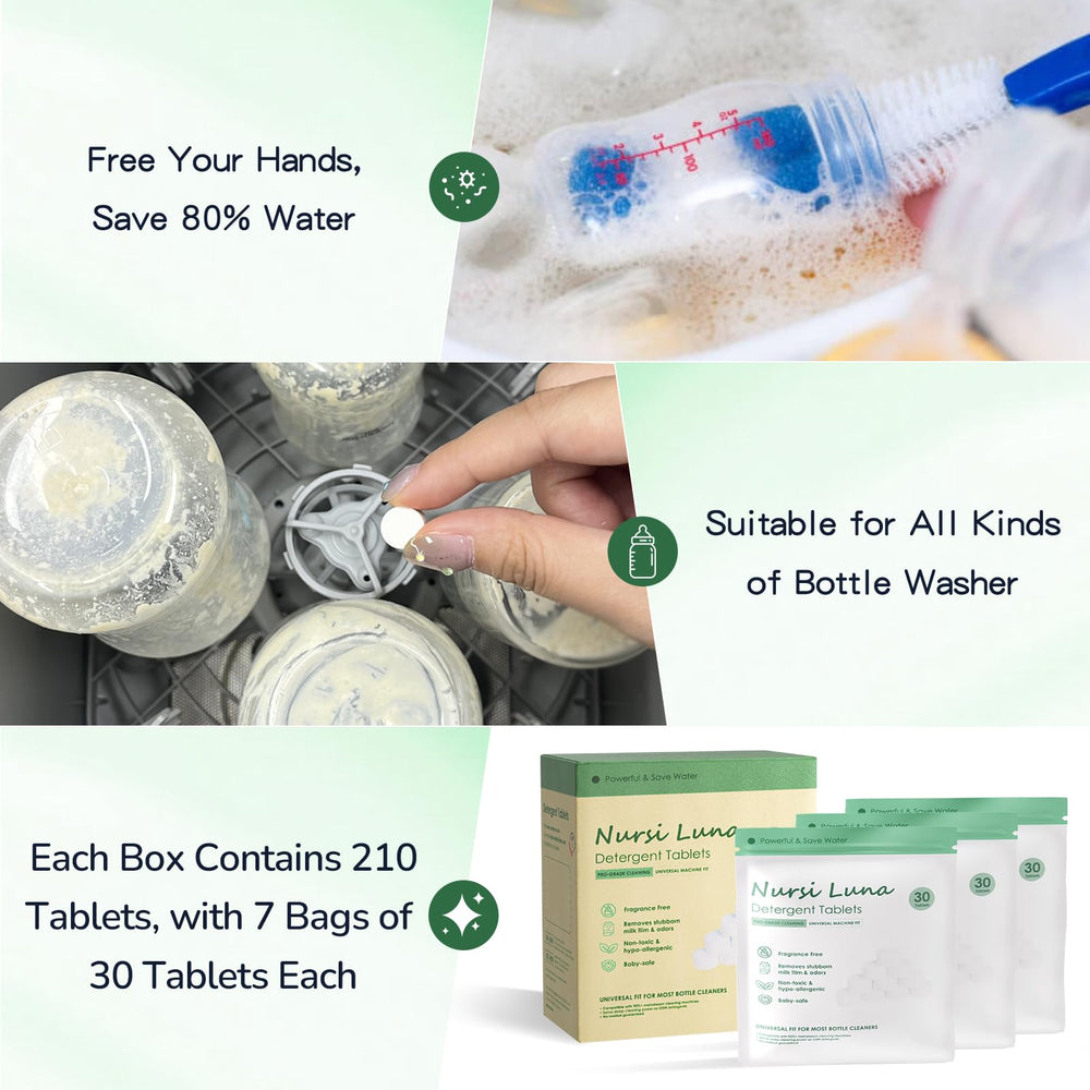 Nursi Luna universal compatibility with all bottle washers shown