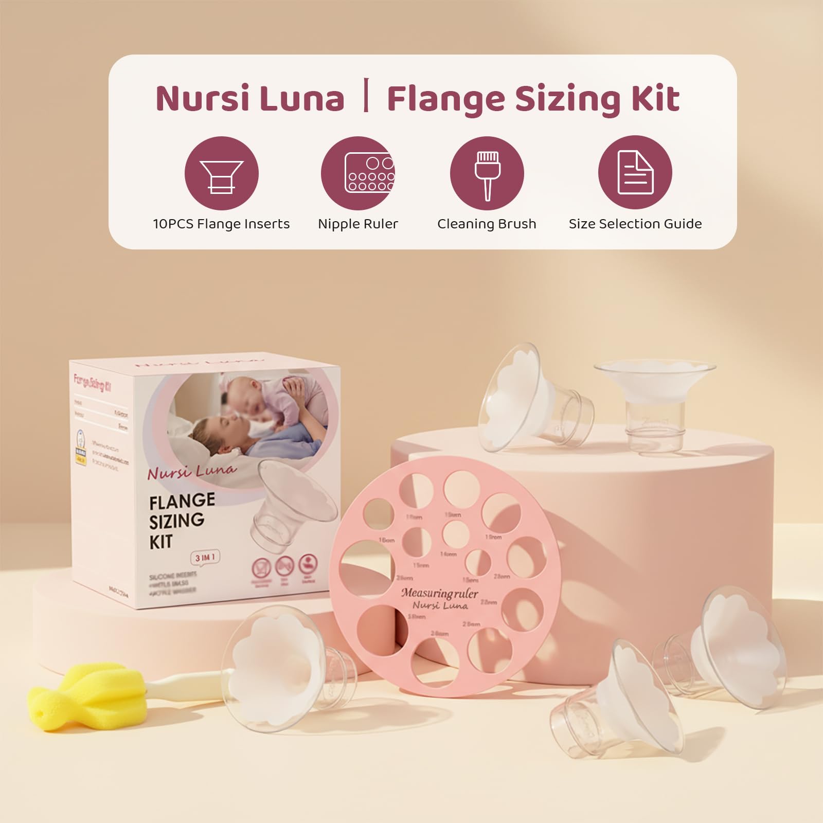 Nursi Luna flange inserts 15mm for gentle secure fit during pumping