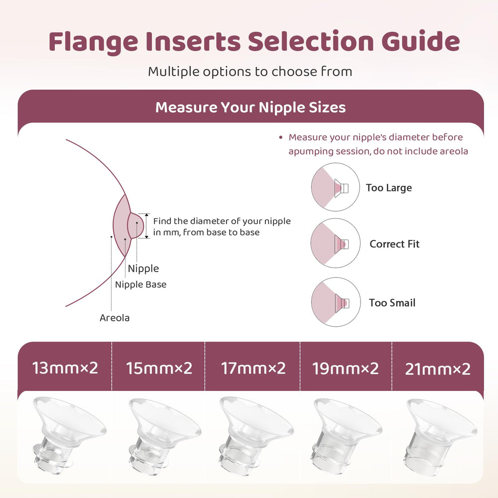 Nursi Luna flange inserts easy-clean silicone for hygienic pumping sessions