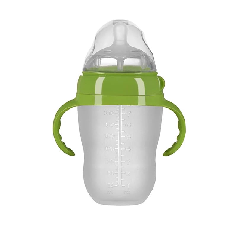 Nurture Nest 8oz clear silicone bottle for quick content checks and safe feeding