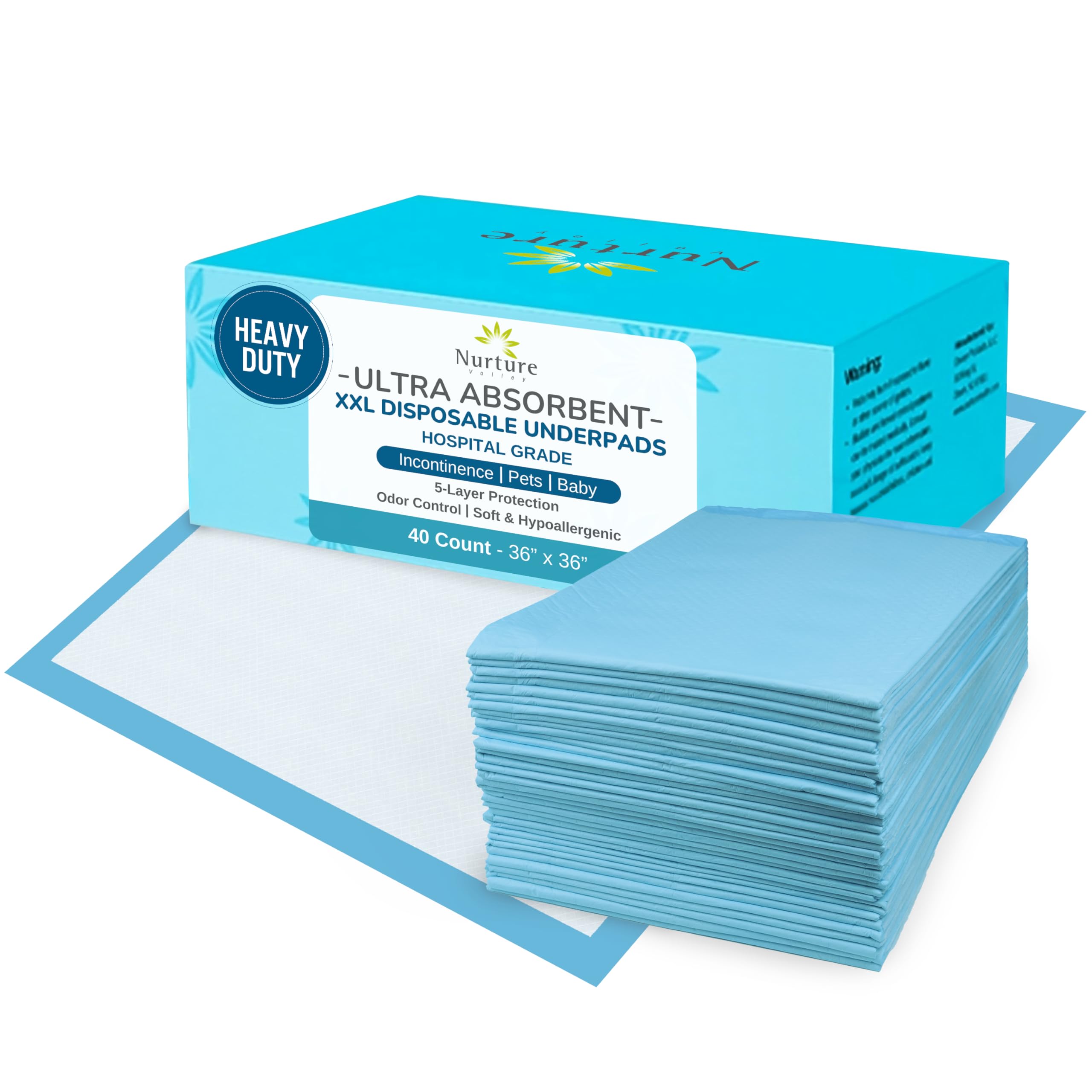 Nurture Valley 40 XL bed pad with adhesive pack keeps pad securely in place