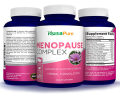 NusaPure Menopause Complex capsules being poured for daily routine