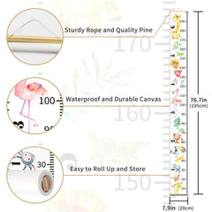 Growth chart displaying feet and centimeter scales for easy reading