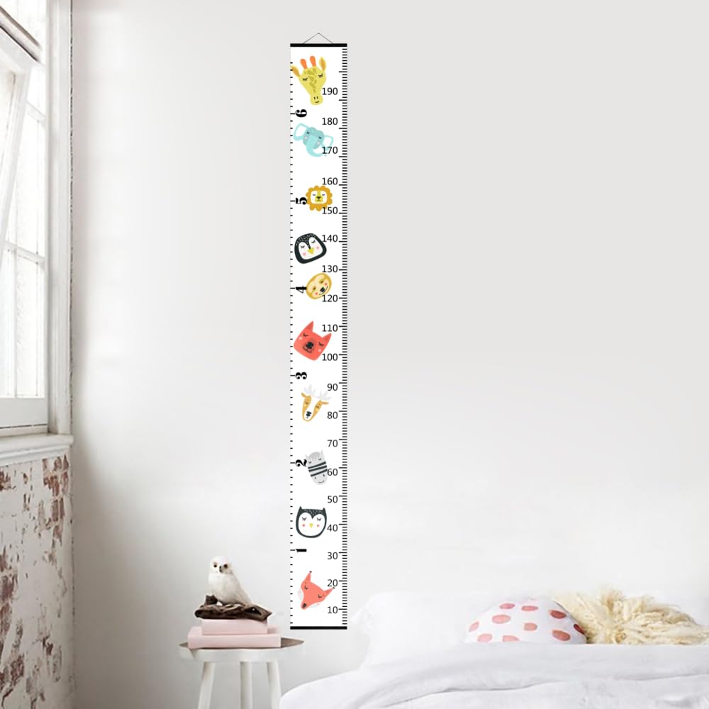Nustila height chart in wood-frame canvas up to 79 inches for kids